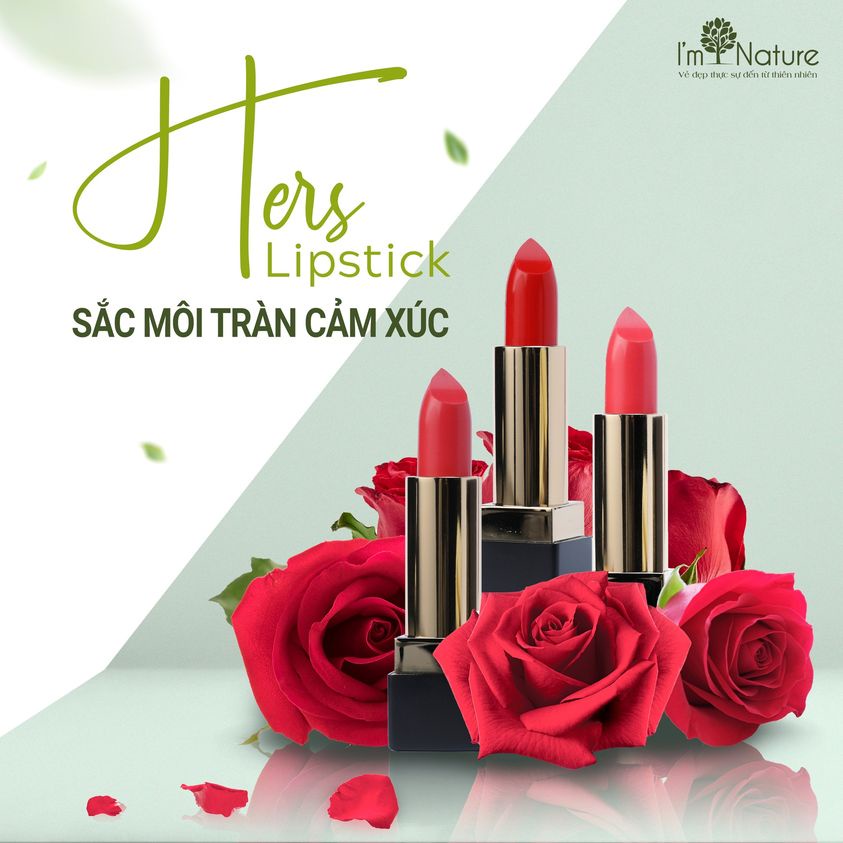 Son Môi Hers IM NATURE Thỏi Lì Thiên Nhiên Không Trôi Dưỡng Ẩm Mền Mịn An Toàn Cả Bà Bầu Và Phụ Nữ Sau Sinh 50g