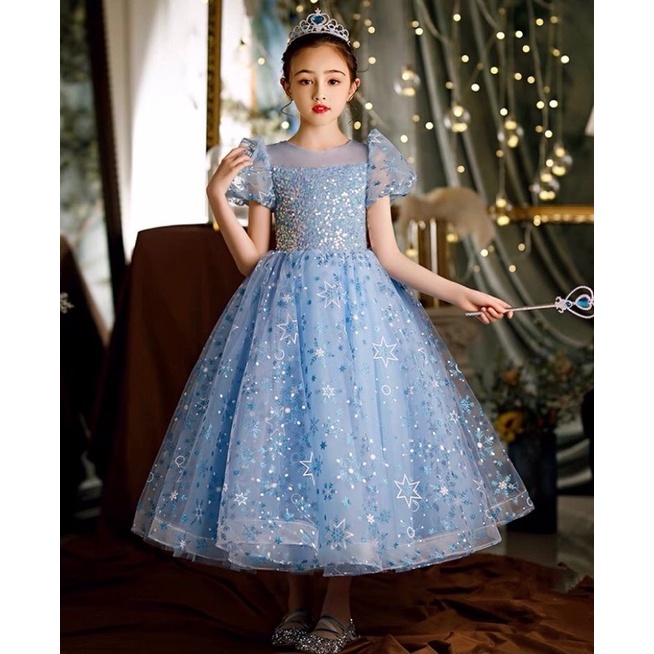 1M Voan Lưới Tutu Mềm Hình Bông Tuyết May Váy Công Chúa Elsa