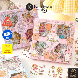 Sticker hình dán hộp 100 tờ nhiều hình trang trí dễ thương 🌸 🌸