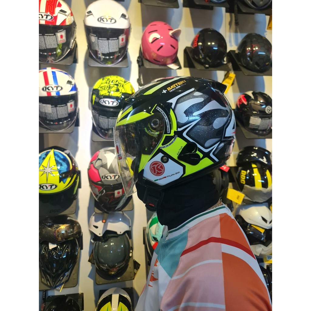 Khăn ninja in logo KYT F1 phản quang thun cotton lưới thấm hút mồ hôi tốt