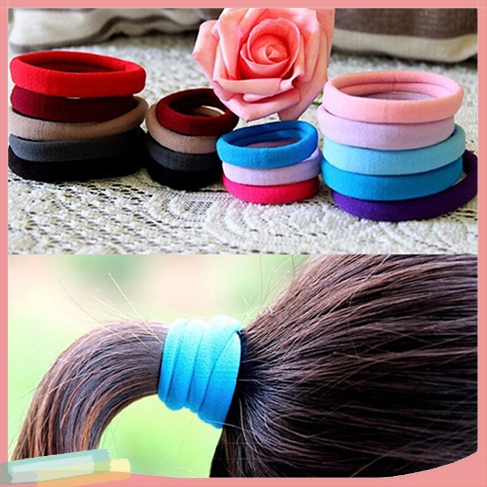 Bộ 10 Thun Buộc Tóc Đàn Hồi Nhiều Màu Sắc