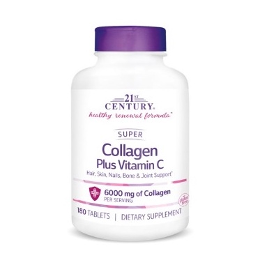 Thực phẩm bổ sung Collagen 21st Century Super Collagen 6000mg Plus Vitamin C 180 viên