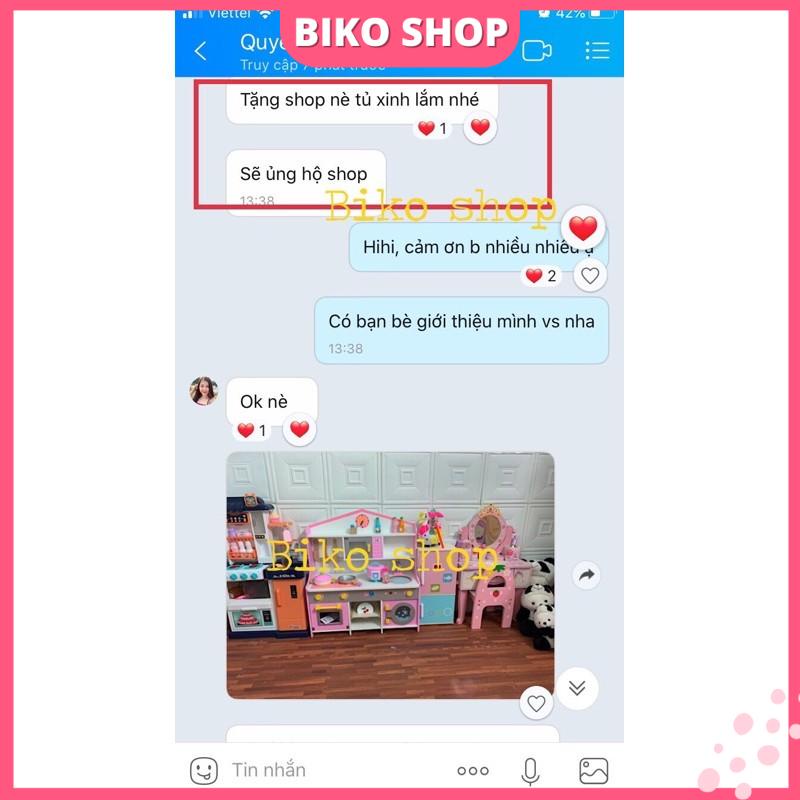 Bếp lắp ráp màu hồng 72cm - Đồ chơi gỗ cho bé - Biko Shop