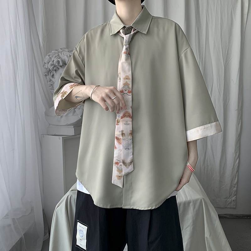 Áo Sơ Mi Tay Lửng Dáng Rộng Thoáng Khí Thời Trang Mùa Hè Hàn Quốc 2022
