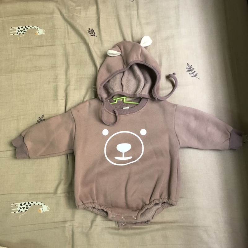 Bộ bodysuit lót nỉ bông cho bé sz 80