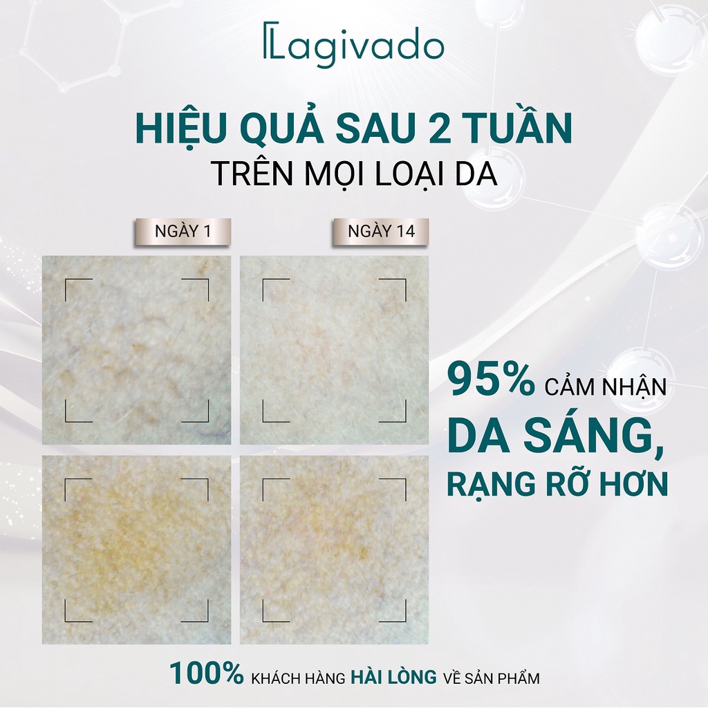 Bộ sản phẩm dưỡng trắng và làm sạch, giúp trẻ hóa và đều màu Lagivado (serum 50 ml + SRM 200ml)