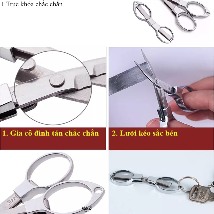 KhaLy Kéo Cắt Dây Câu Cá Hình Số 8 Gấp Gọn Tiện Lợi Bằng Thép Không Gỉ PK-33