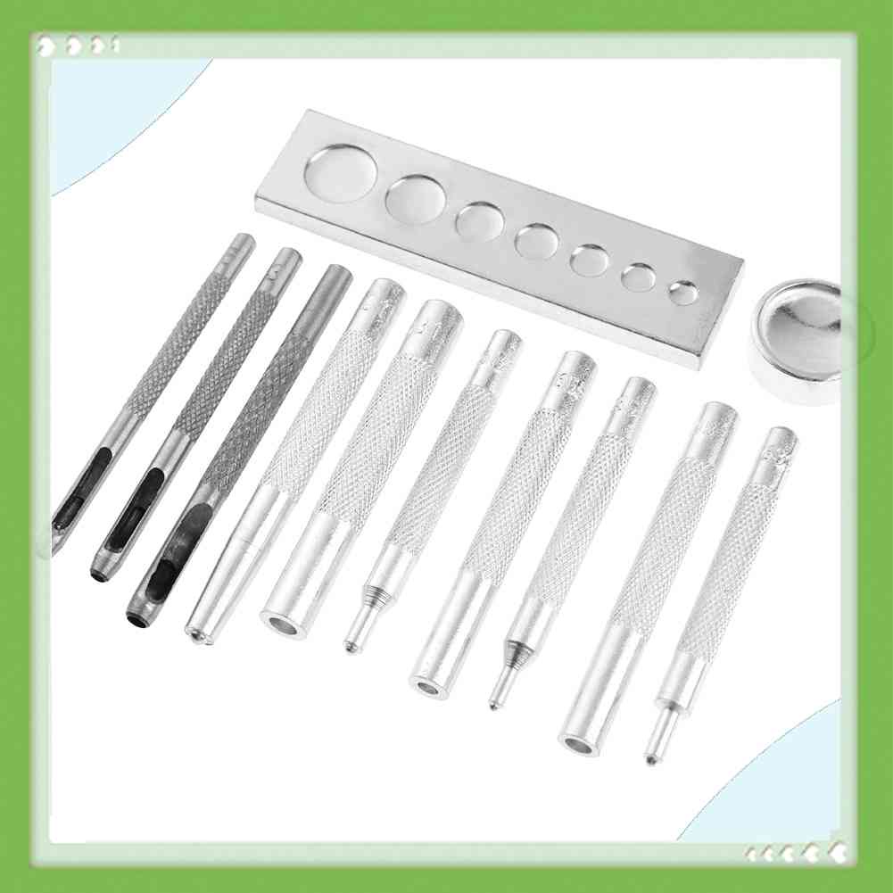 Bộ 12 Dụng Cụ Đóng Nút Đinh Tán Cho Đồ Da Thủ Công DIY