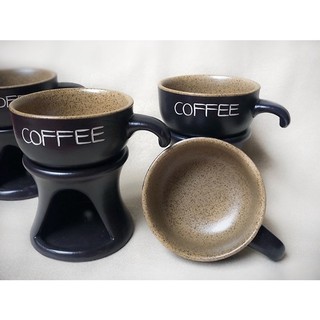 Bộ bếp tách đun hâm nóng cà phê bằng sứ Bát Tràng