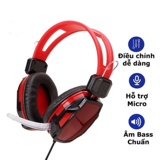 Tai nghe chụp tai chuyên chơi game a6 jack 3.5 có micro, dây chống đứt, dùng được cho máy tính và điện thoại