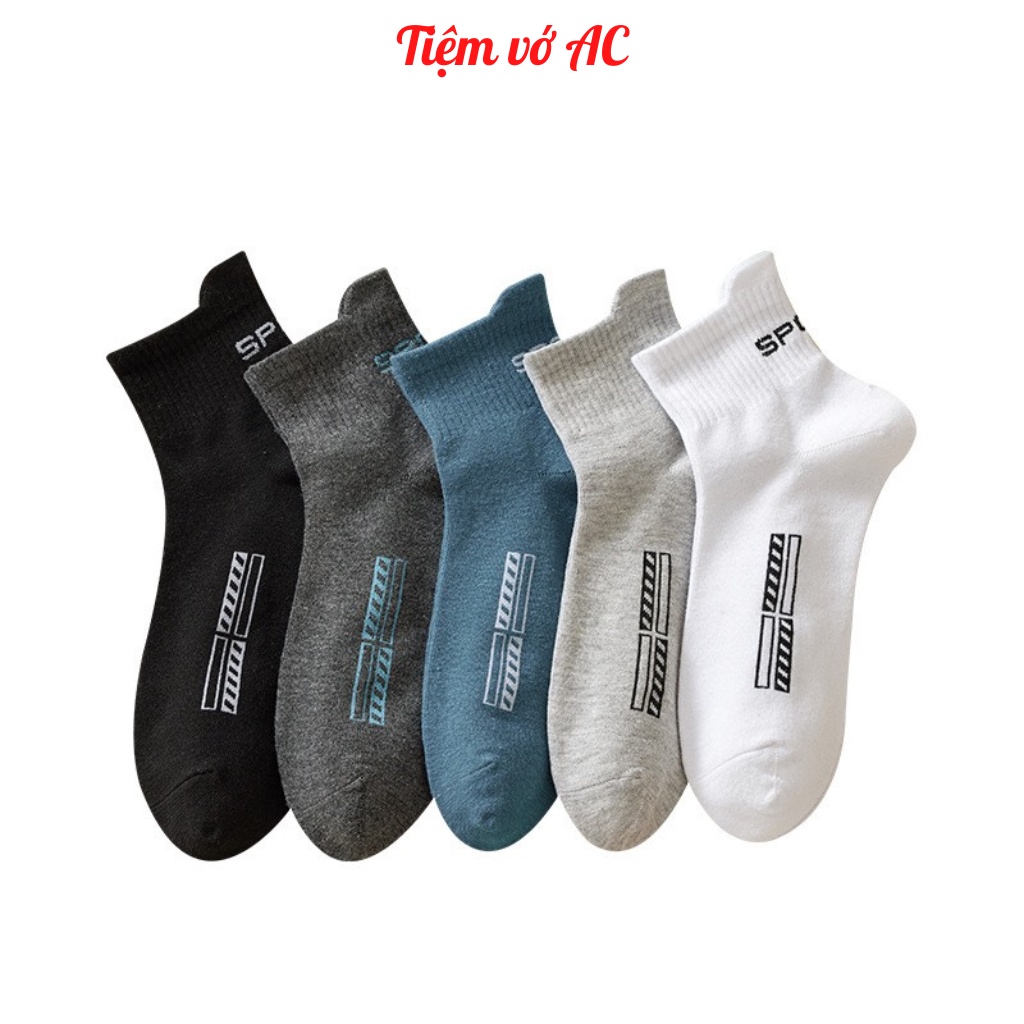 Tất nam cổ cao sét 10 đôi 5 màu tối co dãn 4 chiều thấm hút mồ hôi T115