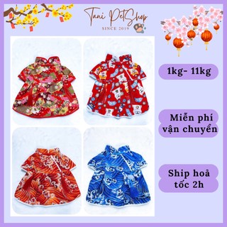 Váy đầm tết chó mèo - quần áo tết cho chó - đồ tết chó mèo thú cưng tanipetshop