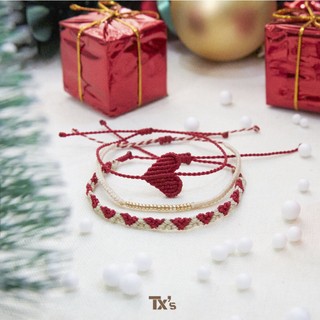 Vòng Tay TX's Handmade Vintage Trọn Bộ Trái Tim Giáng Sinh Noel