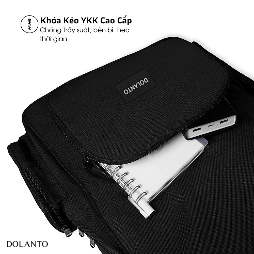 Balo Đi Học DAYPACK Chống Nước Cao Cấp Thời Trang Rẻ Đẹp Nhẹ Vải Canvas Đen Đựng Laptop Đi Chơi Du Lịch Nam Nữ DOLANTO | BigBuy360 - bigbuy360.vn