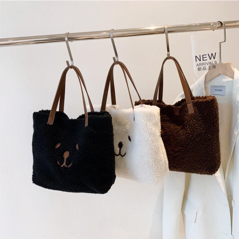 Túi Xách Lông Nhung Kiểu Dáng Đơn Giản Xinh Xắn Dành Cho Nữ