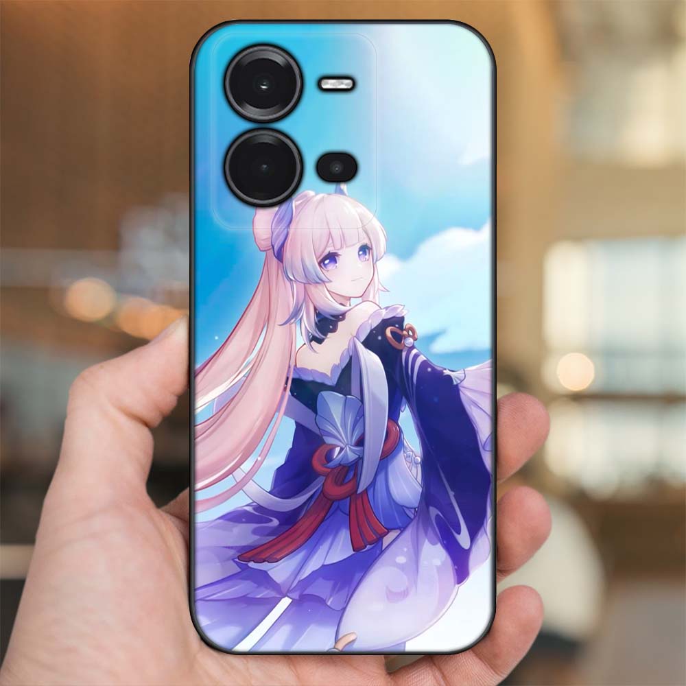 Ốp lưng Vivo V25 5G viền đen in hình Sangonomiya Kokomi Genshin Impact