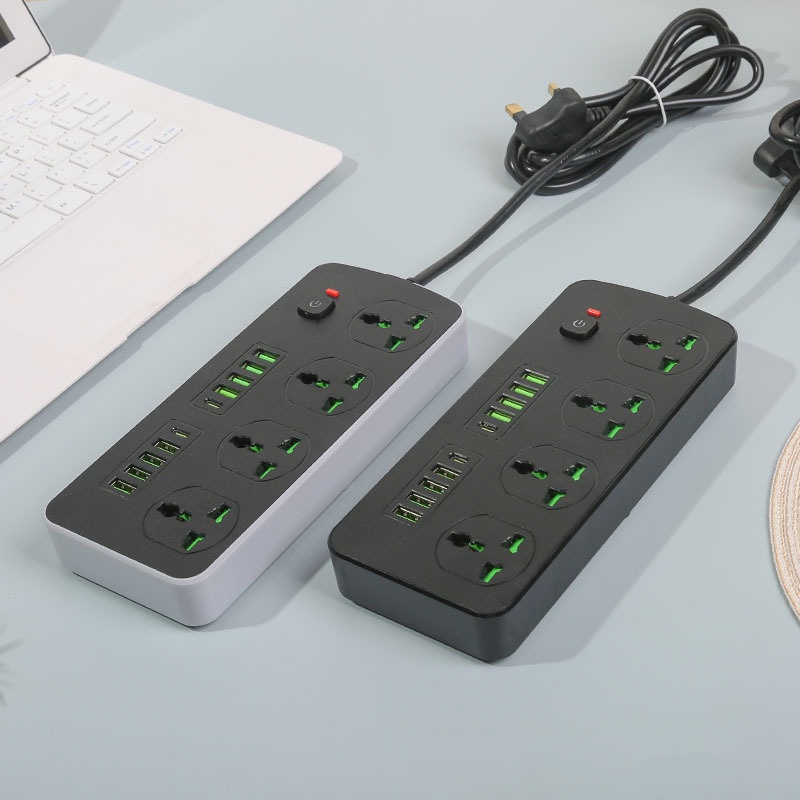 Ổ cắm điện thông minh POWER T25 sử dụng đa năng 8 cổng USB 2 cổng type c sạc nhanh 4.2A Max 3000W an toàn dây dài 2m