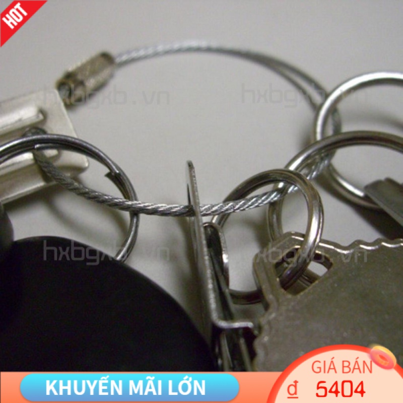 Dây Cáp Vòng Móc Chìa Khóa Bằng Thép Không Gỉ Sắp Xếp Gọn Gàng Cho Hành Lý / Xe Hơi [hxbgxb]