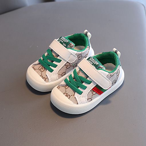 Giày thể thao Sneaker GUCCI Thu Đông màu xanh lá HOT HIT năm 2022 cho bé từ 1 - 3 tuổi tập đi
