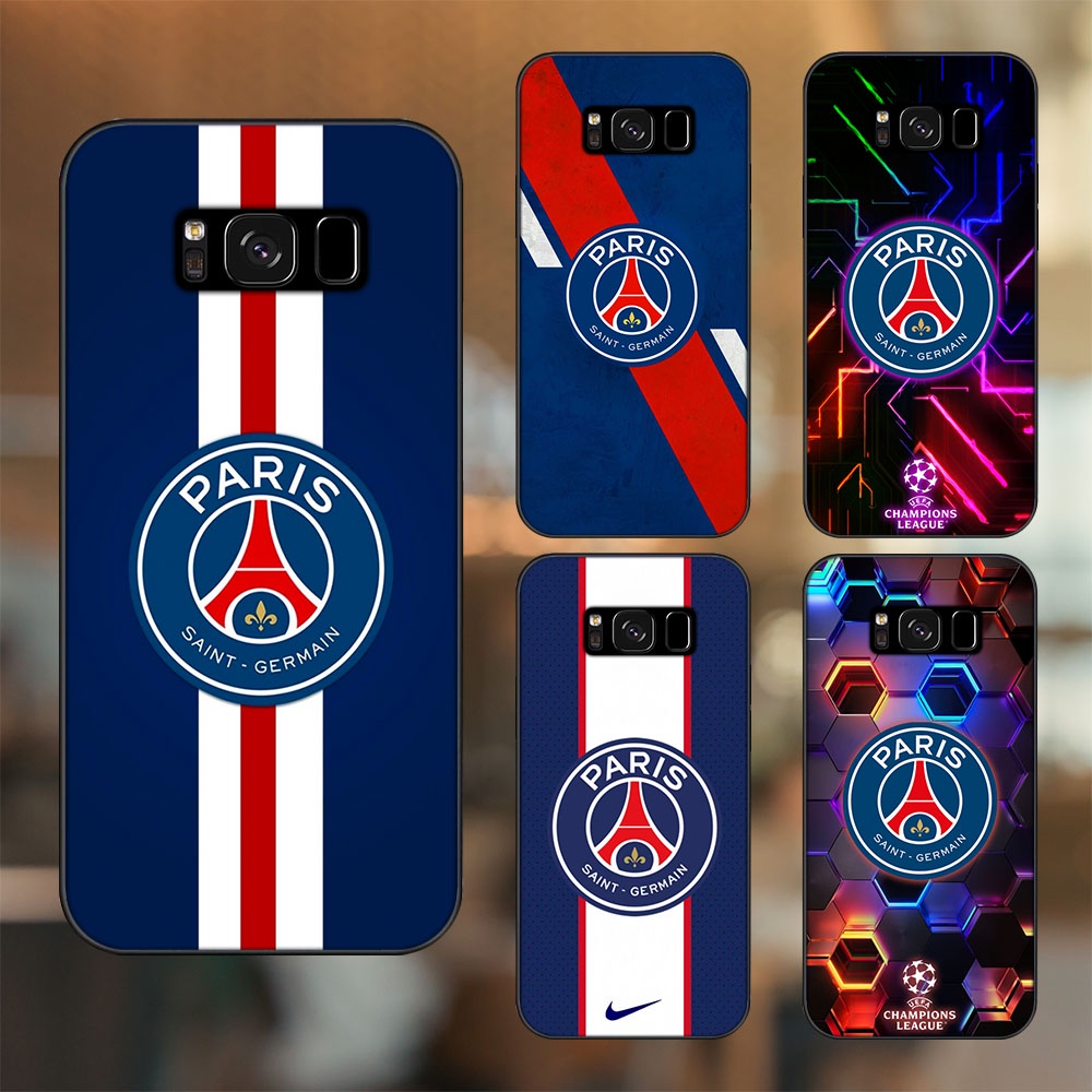 Ốp lưng Samsung S8, S8 Plus viền đen in hình CLB Bóng Đá PSG Paris Saint Germain