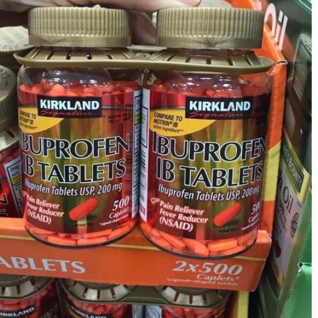 Viên uống Ibuprofen Kirkland 500 viên màu cam Của mỹ🇺🇸