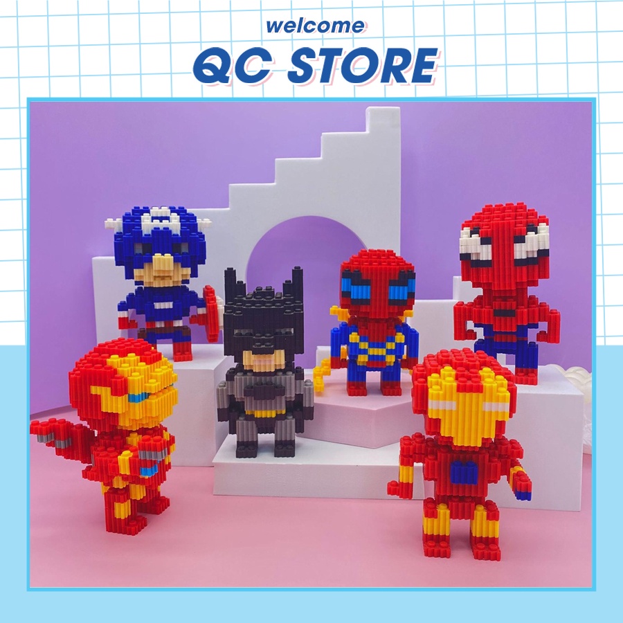 Đồ chơi lắp ráp marvel ironman captain american mô hình nhân vật siêu anh hùng 3D thông minh cho bé QC Store