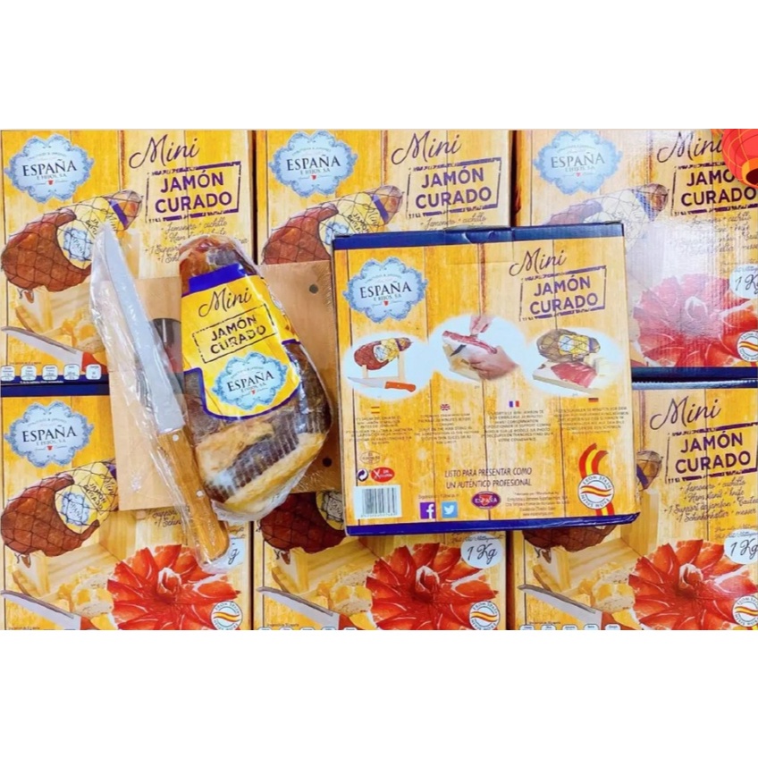 🌈🌈  Đùi heo muối Espana Mini Jamon Curado Tây Ban Nha - Món ngon nhất định phải thử
