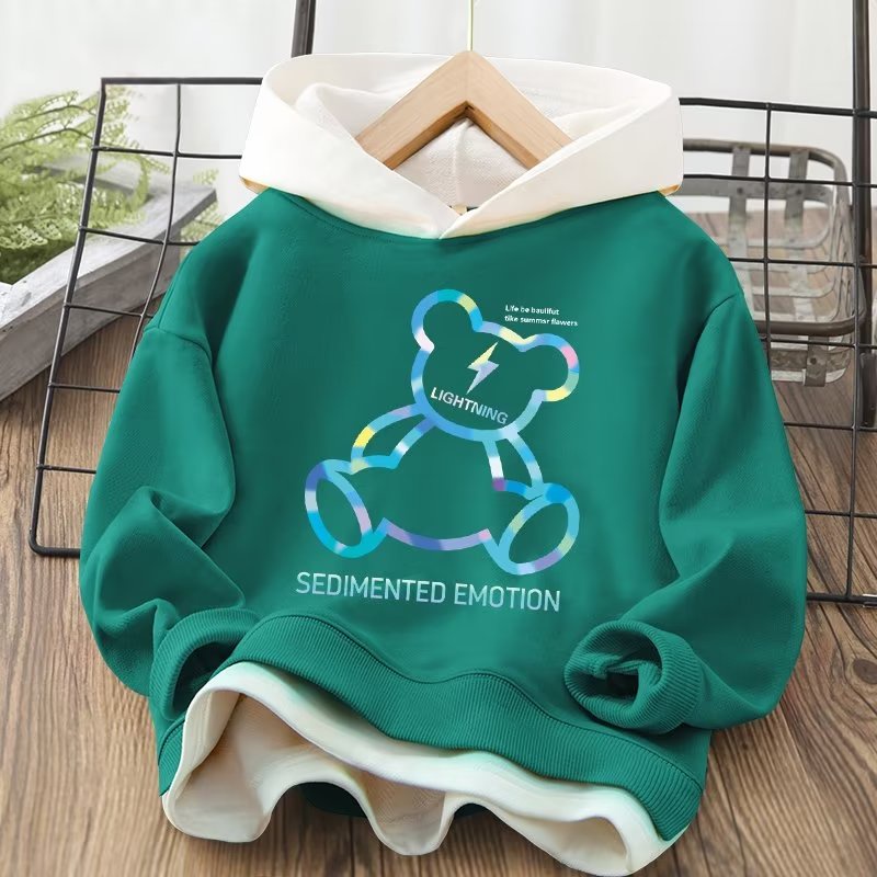 Áo hoodie BXPB giả hai lớp dáng rộng thời trang mùa thu dành cho trẻ em từ 3-15 tuổi