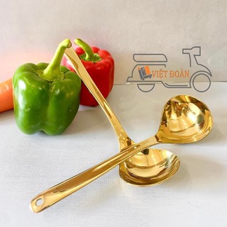 Vá múc canh, muỗng canh INOX Mạ vàng sang trọng, phong cách hiện đại