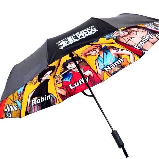Dù Gấp 3 Khúc Tự Động Chống Tia UV In Hình Nhân Vật Anime One Piece