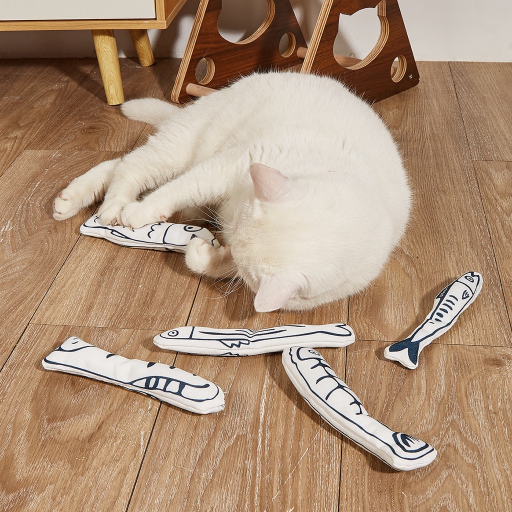 Đầu Cá Giả Bằng Cotton Dễ Thương Thay Thế Kèm Chuông Cho Mèo Cưng