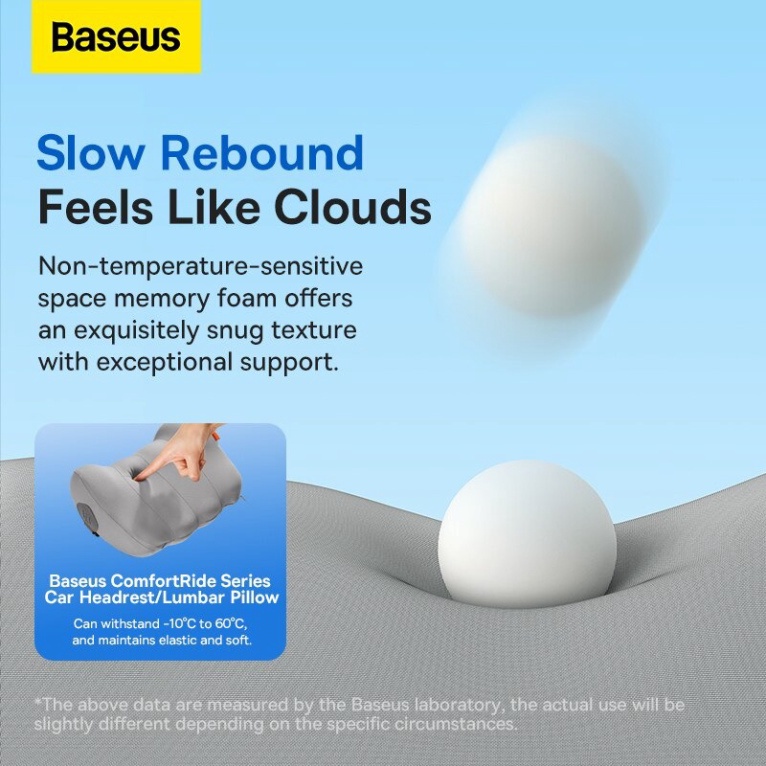Gối đầu và tựa lưng Baseus trên ô tô, văn phòng, thiết kế công thái học, mềm mại, thoáng khí, thoải mái - Cao Minh Shop