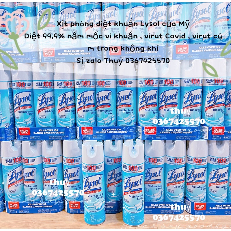 (Air/ Mỹ) XỊT PHÒNG DIỆT KHUẨN LYSOL DISINFECTANT SPRAY 538GRAM