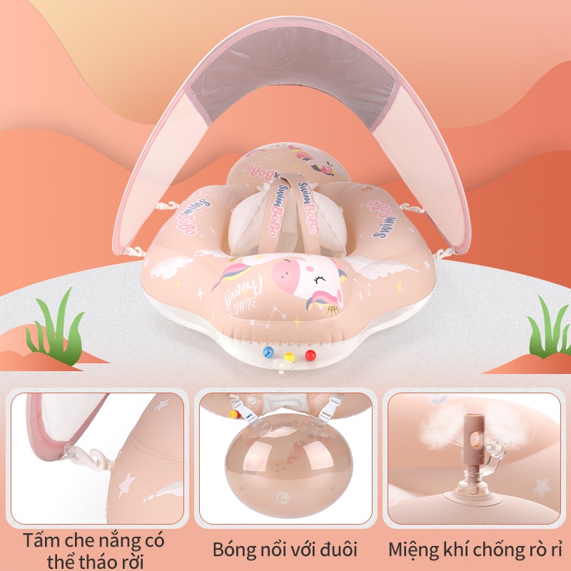 Phao Bơi Tròn Họa Tiết Hoạt Hình Đáng Yêu Cho Trẻ Em