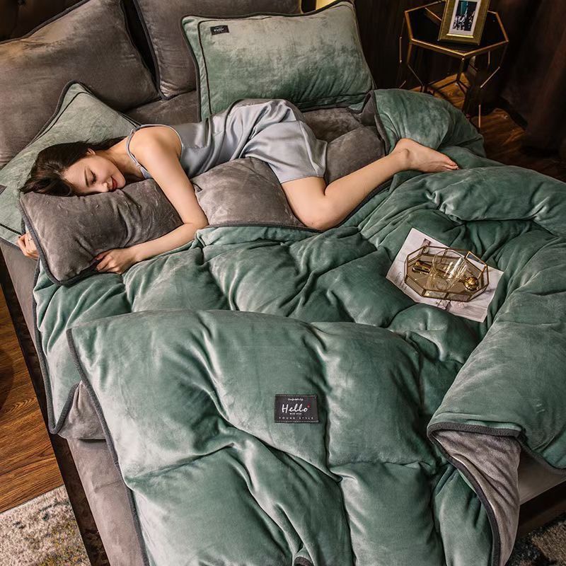 Bộ chăn ga Nỉ Nhung Mịn Royal cao cấp. Nỉ nhung siêu mềm mịn, màu trơn tối giản