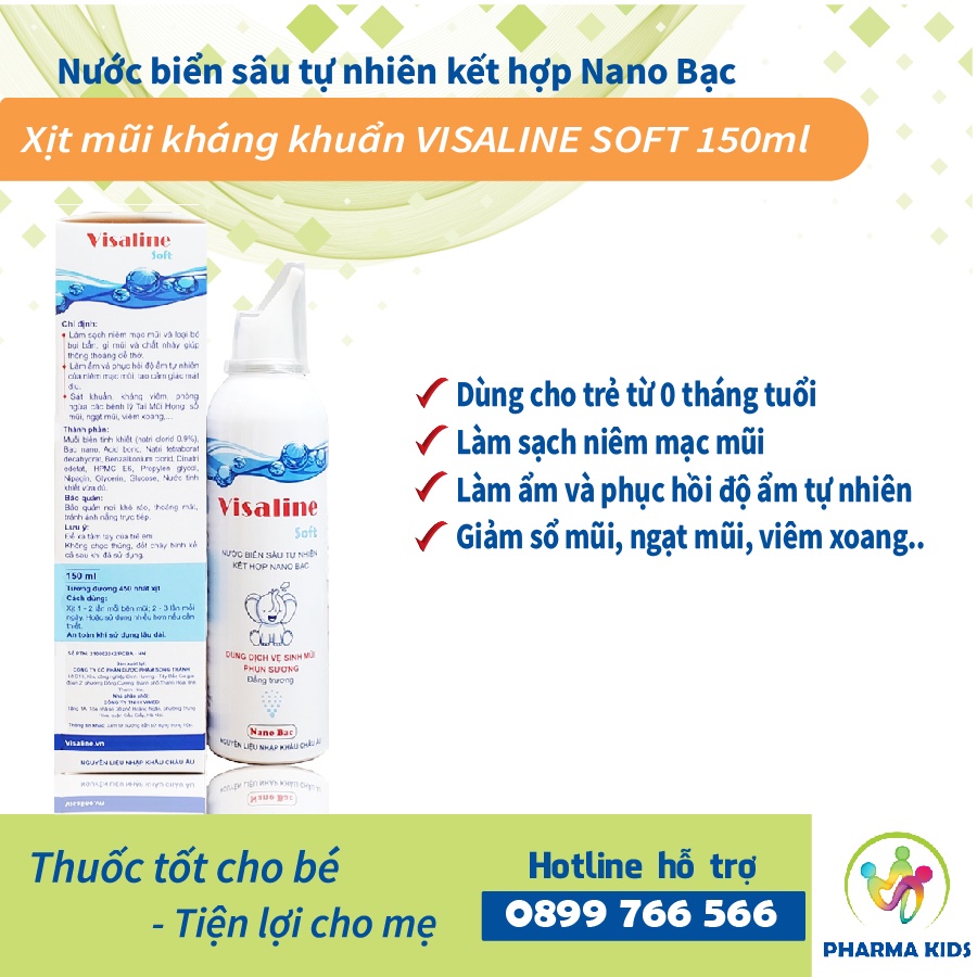 Xịt mũi kháng khuẩn VISALINE SOFT 150ml