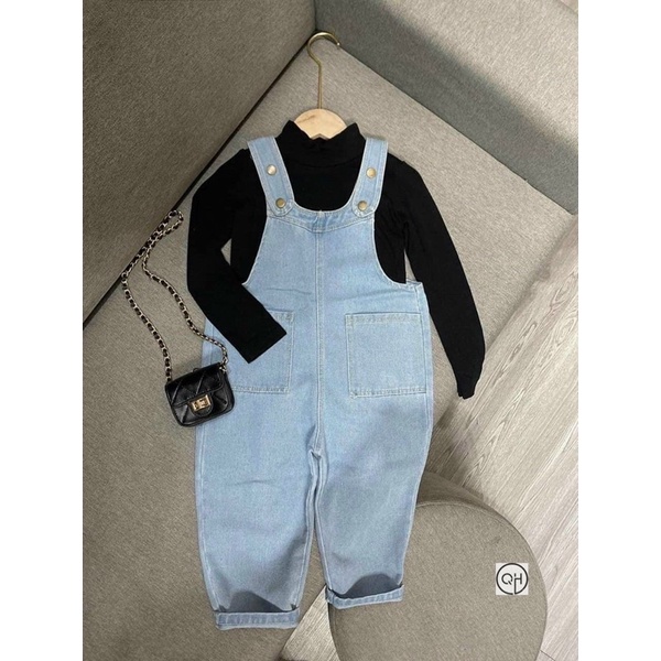 Set yếm jean kèm áo Bé trai và bé gái