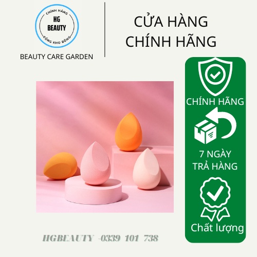 [Hộp 4 Mút] mút tán kem nền hình hạt nước siêu mềm mịn tiện dụng, có hộp