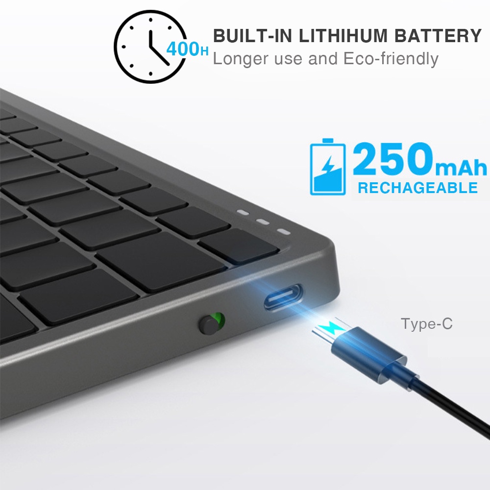 Bàn Phím Buetooth KF8700 Chuyên Máy Tính Bảng, Surface - Tương Thích Android, iOS, Windows, Kết Nối 3 Thiết Bị Cùng Lúc | BigBuy360 - bigbuy360.vn