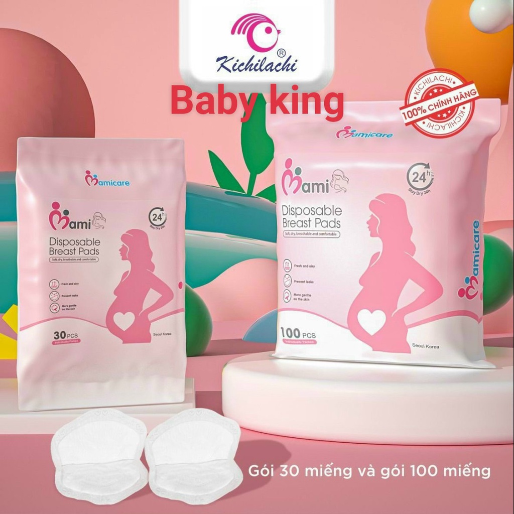 Babyking. Miếng lót thấm sữa MAMICARE của KICHILACHI 100 miếng/30 miếng