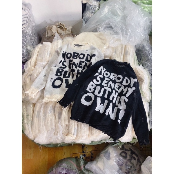 Áo Len Rách Chữ Nobody