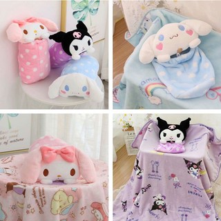 Chăn gối bông 2 trong 1 hình Sanrio My Melody Kuromi Cinnamoroll xinh xắn