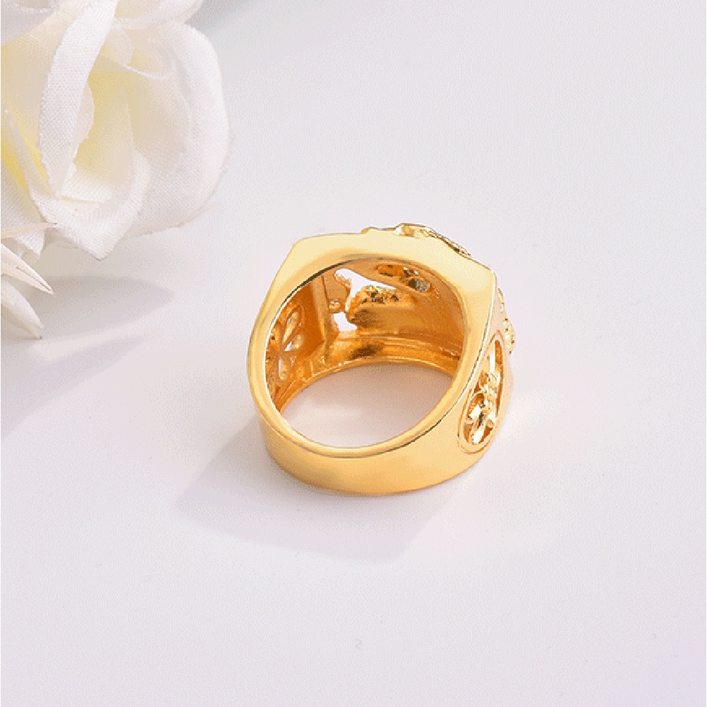 Nhẫn Thép Titan Đính Đá Hình Rồng Thời Trang HYJP21225