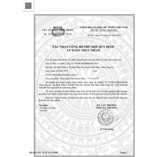 Vitamin B1 - lọ 100 viên