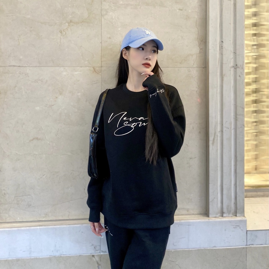 Quần Suông Nỉ Bông local brand NEVASOME Take My Hand Đen Cotton Nỉ Bông Form Rộng Nam Nữ Unisex Oversize
