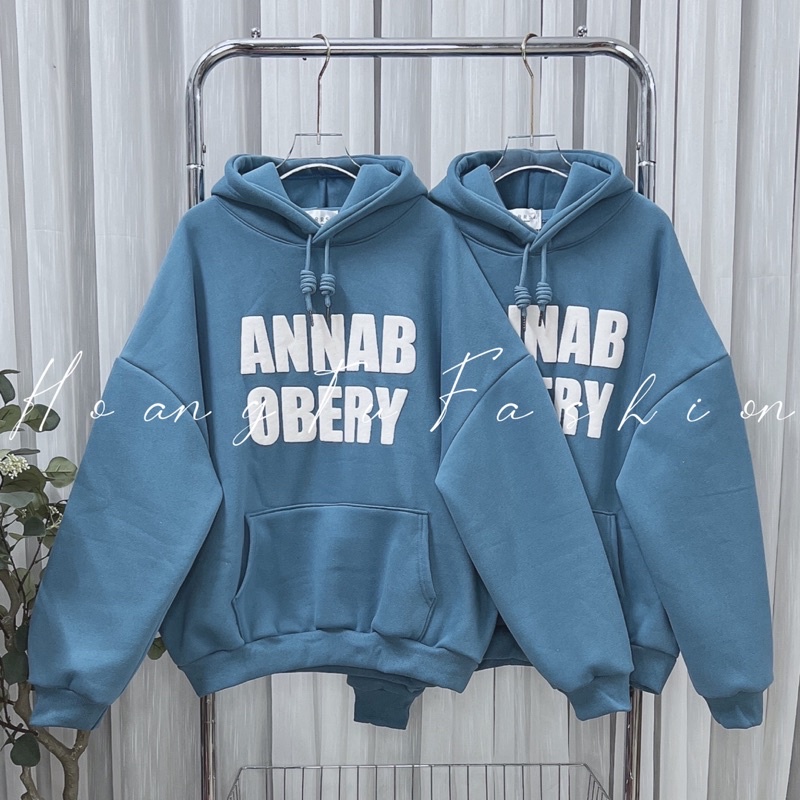 Áo hoodie nỉ tàu chữ in nỗi Annab 4 màu M668
