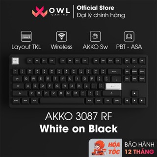 Bàn phím cơ AKKO 3087 RF White on Black (2.4Ghz / AKKO sw v3) (Hàng chính hãng)