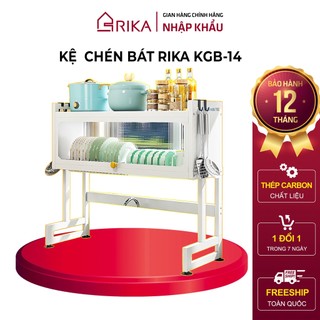 Kệ tủ chén bát đĩa đa năng thông minh trên bồn rửa rika kgb14av , kèm kệ dao thới ống đũa móc treo muôi