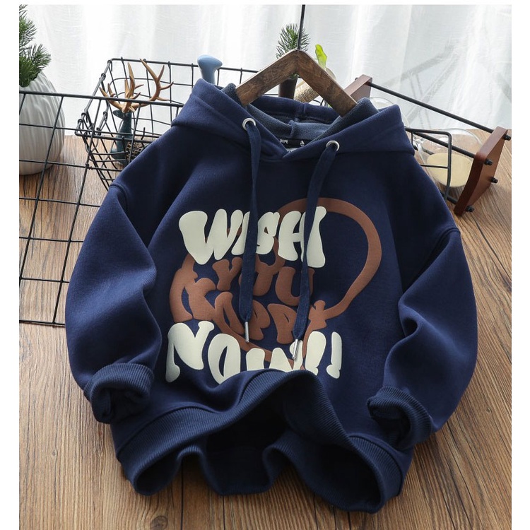 Áo nỉ hoodie cho trẻ em , Áo nỉ có mũ chất nỉ bông từ 6-65KG size đại - Hoodie NOW