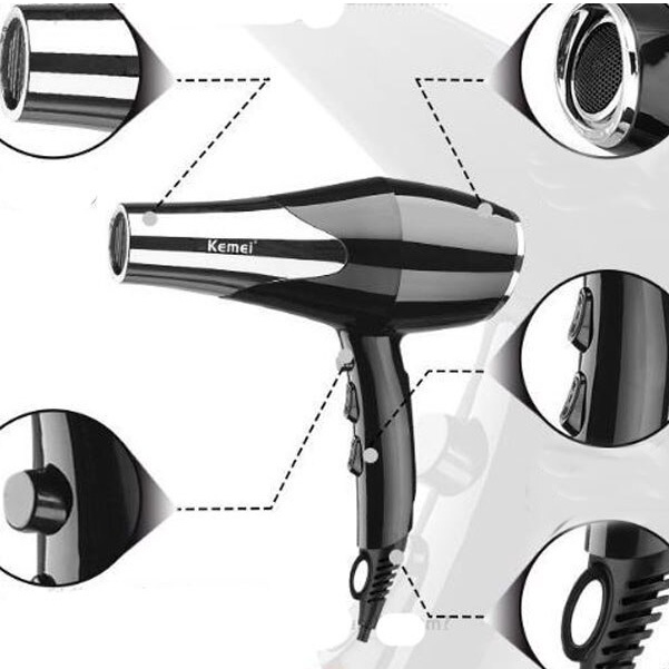 Máy sấy tóc công suất lớn KEMEY cao cấp 2 chiều nóng lạnh salon chuyên dùng TL779